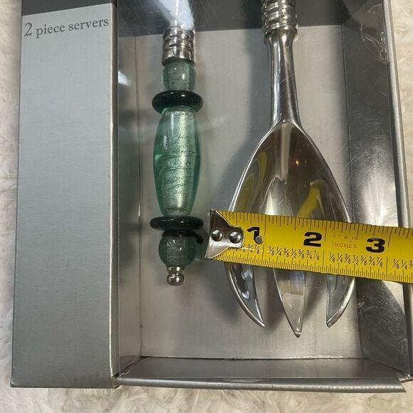 NIB Argent Orfevres Stainless Steel Ornate Plastic Handle two piece Servers - Picture 8 of 8